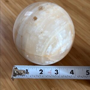 Cream and White Crystal Sphere